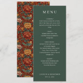 Elegante groene minimalistische menu (Voorkant / Achterkant)