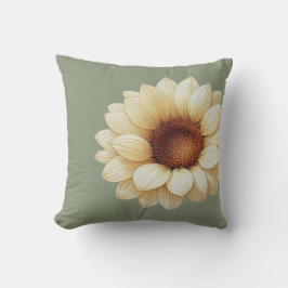 Elegante groene minimalistische zonnebloem rand bl kussen