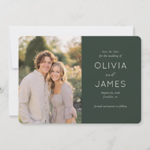 Elegante Groene Moderne Foto Save The Date