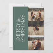 Elegante groene moderne minimale multi botanische  feestdagenkaart (Voorkant)