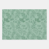 Elegante groene monochrome rustieke winter botanic inpakpapier vel (Voorkant 3)