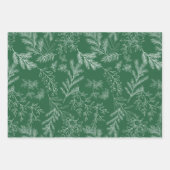 Elegante groene monochrome rustieke winter botanic inpakpapier vel (Voorkant 2)