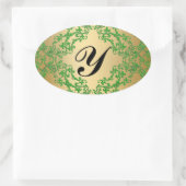 Elegante  Groene Monogram Gouden Seal Sticker (Tas)