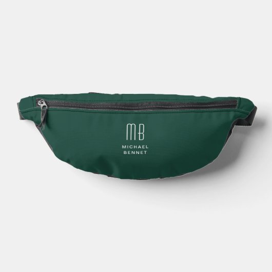 Elegante Groene Monogram Heuptasje (Liggend)