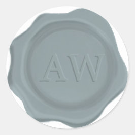 Elegante groene monogram huwelijkslakzegel ronde sticker