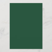 Elegante groene monogram moderne trouw menu (Achterkant)
