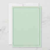 Elegante groene monogram moderne trouwdag kaart (Achterkant)