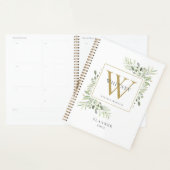 Elegante Groene Monogram Naam 2023 Planner (Display)