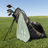 Elegante groene monogram naam eerste letter aangep golfhanddoek (Groen)