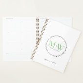Elegante groene monogram trouwplanner planner (Display)