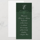 Elegante groene monogram uitnodigingen (Voorkant / Achterkant)