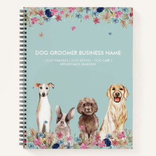Elegante Groene Moppige Hond Huisdier Zakelijk Notitieboek