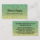 Elegante groene munt ombre glitter online winkel visitekaartje (Voorkant / Achterkant)
