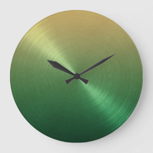 Elegante groene naar gouden ombre-gradiënt grote klok