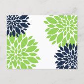 Elegante Groene Navy Floral Burst Snoep Buffet Kaa Briefkaart (Achterkant)