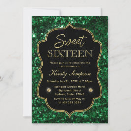 Elegante groene nepparels en gouden winter Sweet 1 Kaart