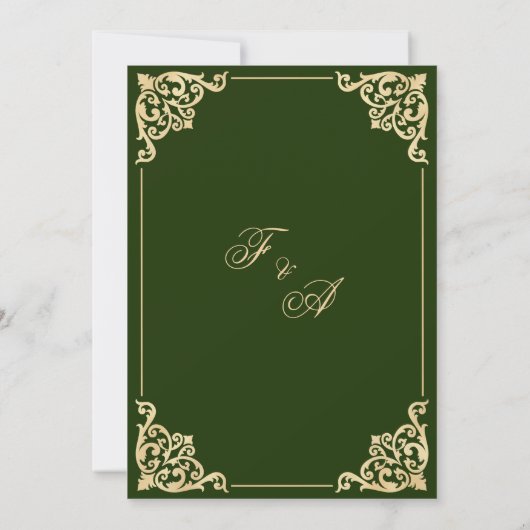 Elegante Groene Nikah Islamitische Moslim Bruiloft Kaart (Achterkant)