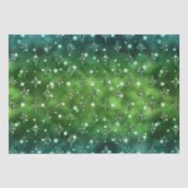 Elegante groene ombre glinster hemels patroon tissuepapier