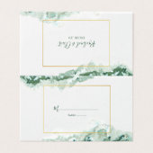 Elegante Groene Ombre Marmeren Trouwtafel Kaarten (Buitenkant ongevouwen)