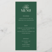 Elegante Groene Ouderwetse Geld Huwelijk Menu (Voorkant)
