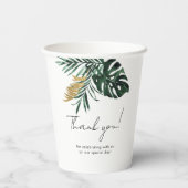 Elegante, groene palm, goud (imitatie) papieren bekers