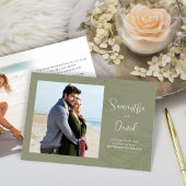 Elegante groene palmbladeren bruiloft save the date