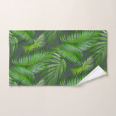 Elegante groene palmbladeren op bosgroen bad handdoek (Handdoek)