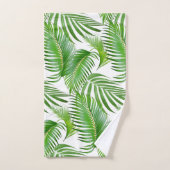 Elegante groene palmbladeren op wit bad handdoek (Handdoek)