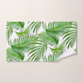Elegante groene palmbladeren op wit bad handdoek (Handdoek)