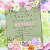 Elegante groene pastel Wildflowers Egg Hunt Pasen Kaart