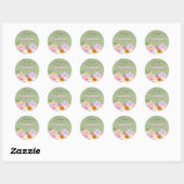 Elegante groene pastel Wildflowers Happy Easter Ronde Sticker (Vel)