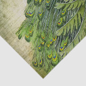 Elegante  groene pauw tissuepapier (Detail)