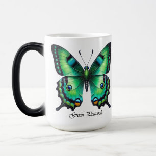 Elegante Groene Pauwvlinder Wrap Magische Mok