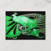 ELEGANTE GROENE PEACOCK, LEAVES EN PLANTAARDIGE SP VISITEKAARTJE (Achterkant)