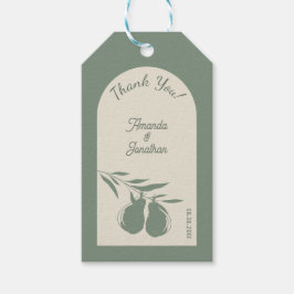 Elegante groene peer bruiloft dank u cadeaulabel