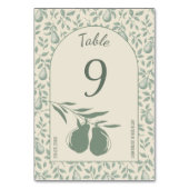 Elegante groene peer bruiloft kaart (Achterkant)