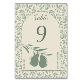 Elegante groene peer bruiloft kaart