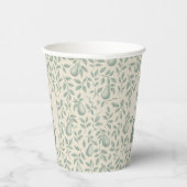 Elegante Groene Peer Bruiloft Papieren Bekers (Rechts)