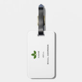 Elegante groene Plant bladeren Bagagelabel (Achterkant verticaal)