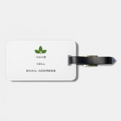 Elegante groene plantenbladeren bagagelabel (Achterkant horizontaal)
