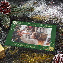 Elegante groene Poinsettia Kerst Foto