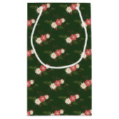 Elegante groene poinsettia kerst klein cadeauzakje (Achterkant)