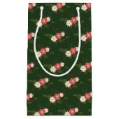 Elegante groene poinsettia kerst klein cadeauzakje (Voorkant)