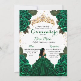Elegante groene Quinceañera Rozen Gold Glitter Kaart