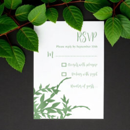 Elegante groene Quinceañera RSVP Kaartje