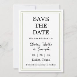 Elegante Groene Rand Save The Date