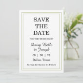 Elegante Groene Rand Save The Date (Staand voorkant)