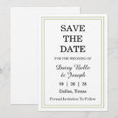 Elegante Groene Rand Save The Date (Voorkant / Achterkant)