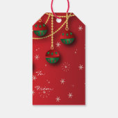 Elegante Groene, Rode en Gouden Kerstmis Cadeaulabel (Achterkant)