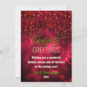 Elegante groene rode glitter druipt Kerstmis nieuw (Voorkant)